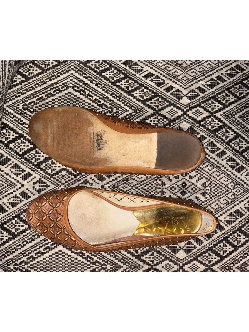 Michael Michael Kors Gabriella size 9.5 M Studded Leather Ballet Flats - Picture 5 of 5